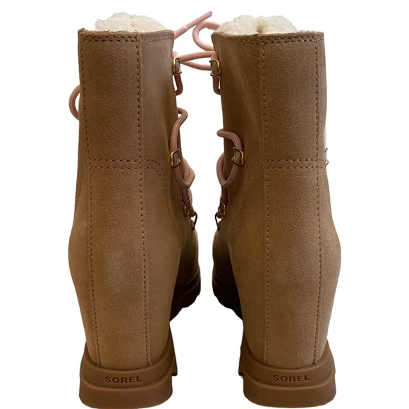 NEW sorel Joan of Arctic III Shearling Trim Waterproof Wedge leather Boot 5 36 - Picture 10 of 16